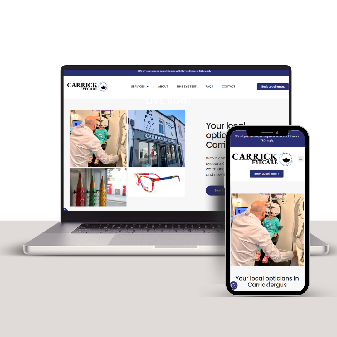 Carrick Eyecare - Tall Hut - Website Mock-ups