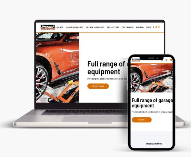 Impact Garage Supplies - Tall Hut - Website Mock-ups